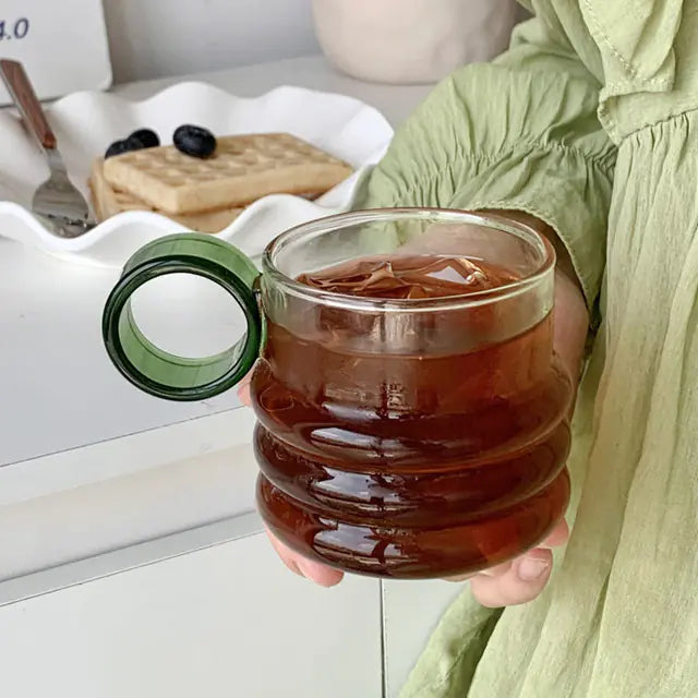 Heat Resistant Transparent Glass Drinking Cup with Handle