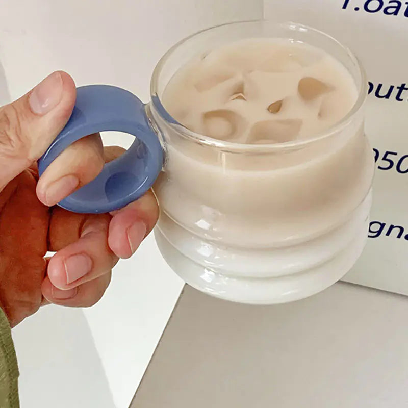 Heat Resistant Transparent Glass Drinking Cup with Handle