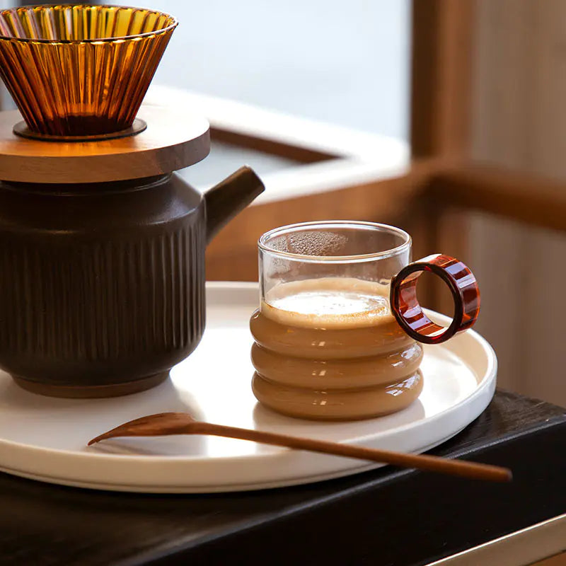 Heat Resistant Transparent Glass Drinking Cup with Handle
