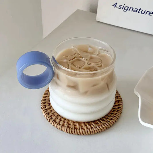 Heat Resistant Transparent Glass Drinking Cup with Handle
